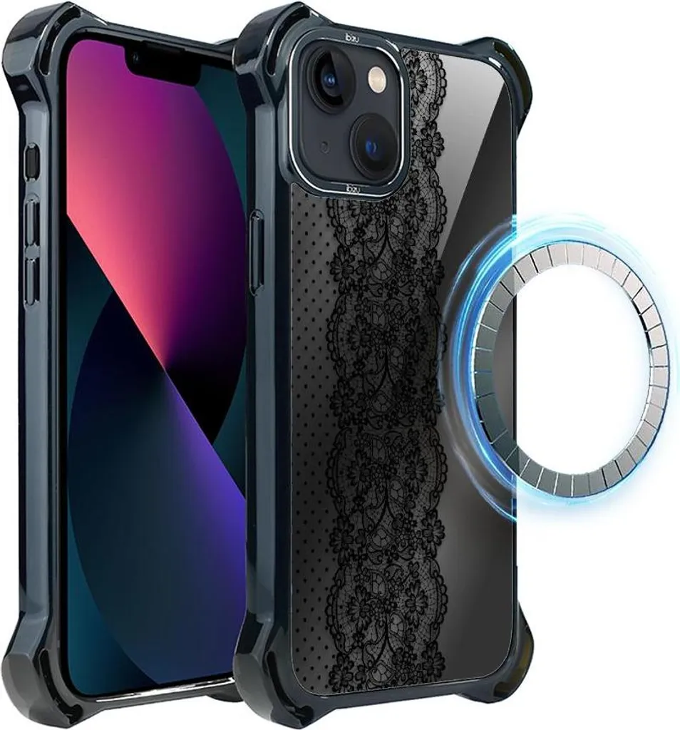Cover iPhone 13 IBIZU Blu Notte Pizzo: MagSafe e Protezione Ultra
