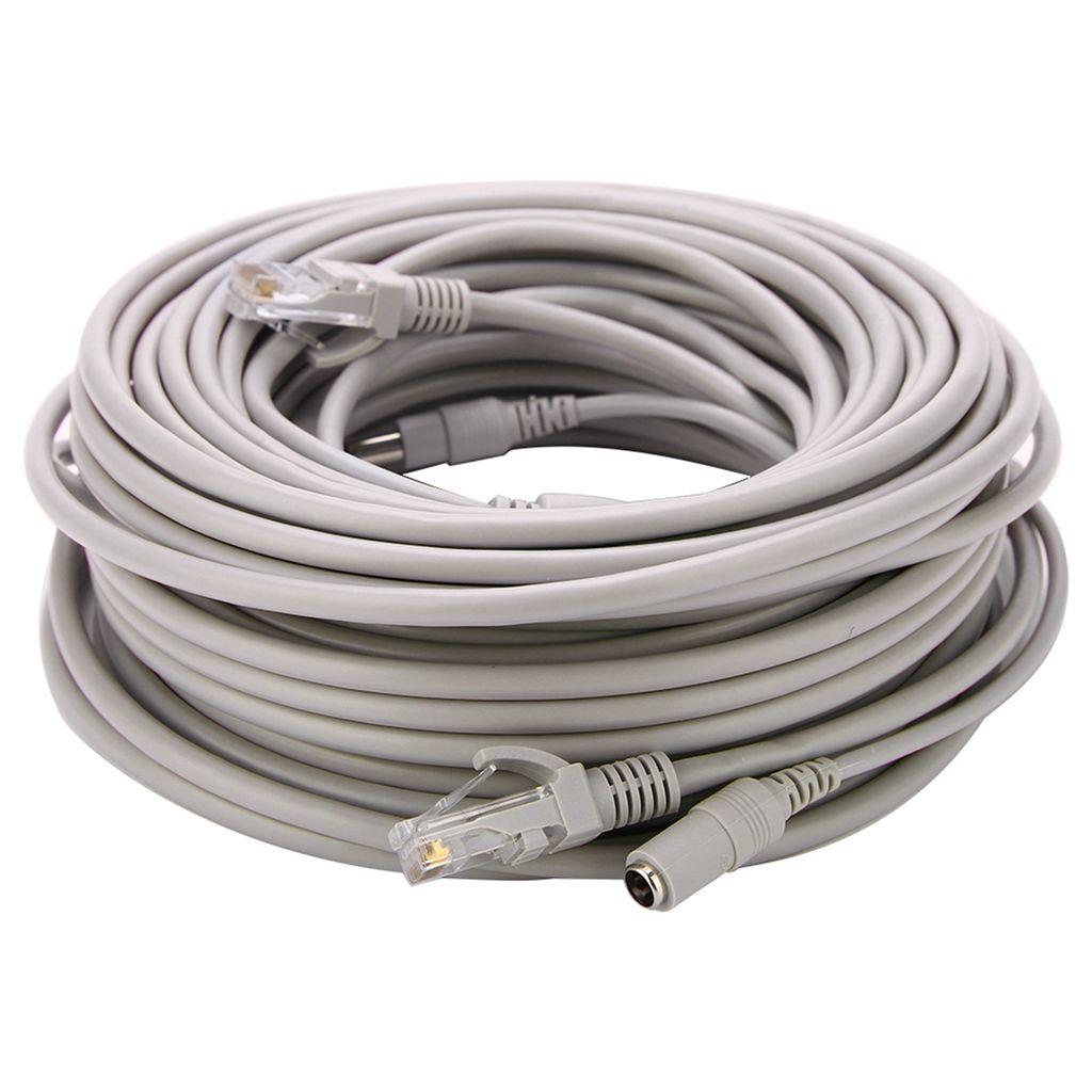 kabel 5M/10M/15M/20M RJ45+DC Ethernet CCTV do kamer IP NVR Zdjęcie produktu 