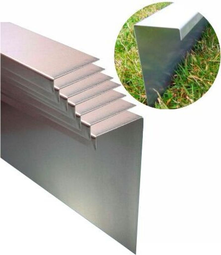 10er Set Schneckenzaun aus verzinktem Stahlblech 25cm hoch 10m lang | Schneckenblech | Schneckenschutz | Schneckenabwehr