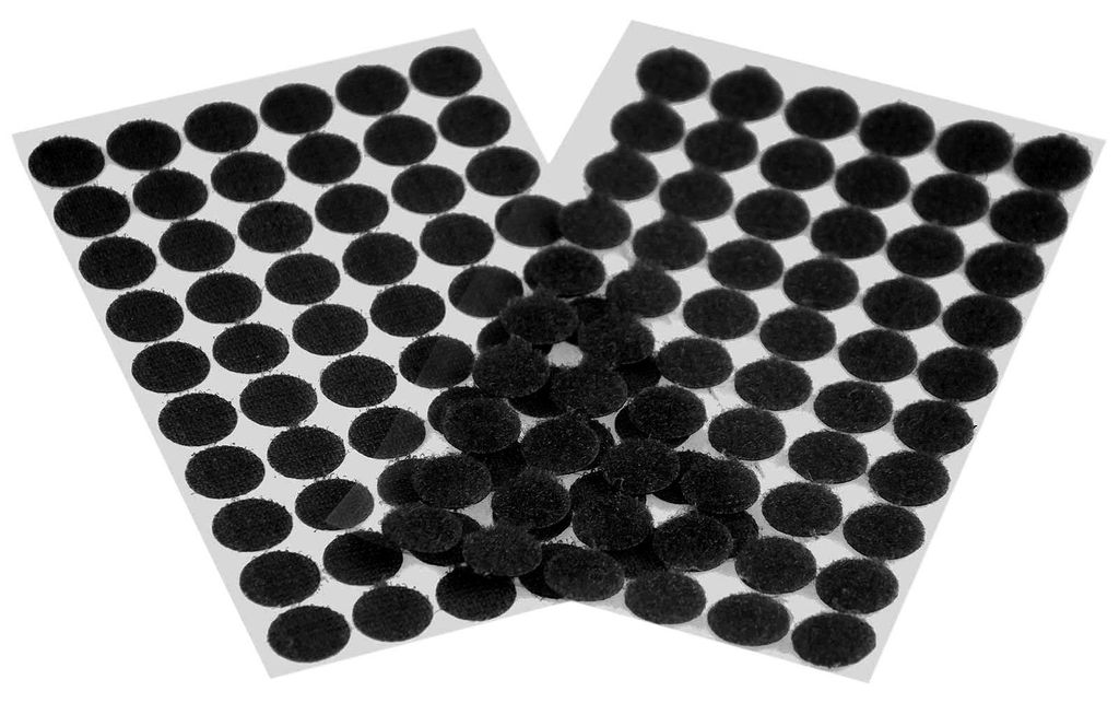 Klettband-Punkte, Klebepunkte, 15mm, schwarz