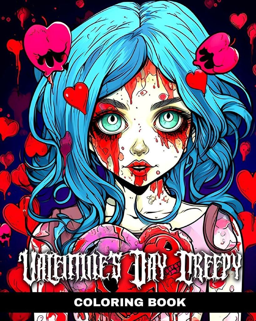 Valentine's Day Creepy Färbung Buch