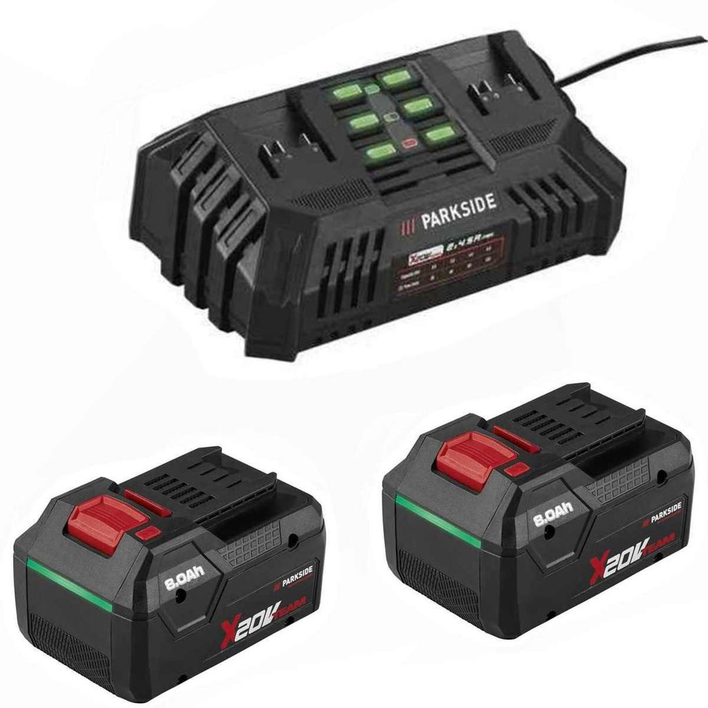 PARKSIDE Doppel Ladegerät PDSLG 20 mit 2 x Akku 8.0 Ah PAPP Produktbild 