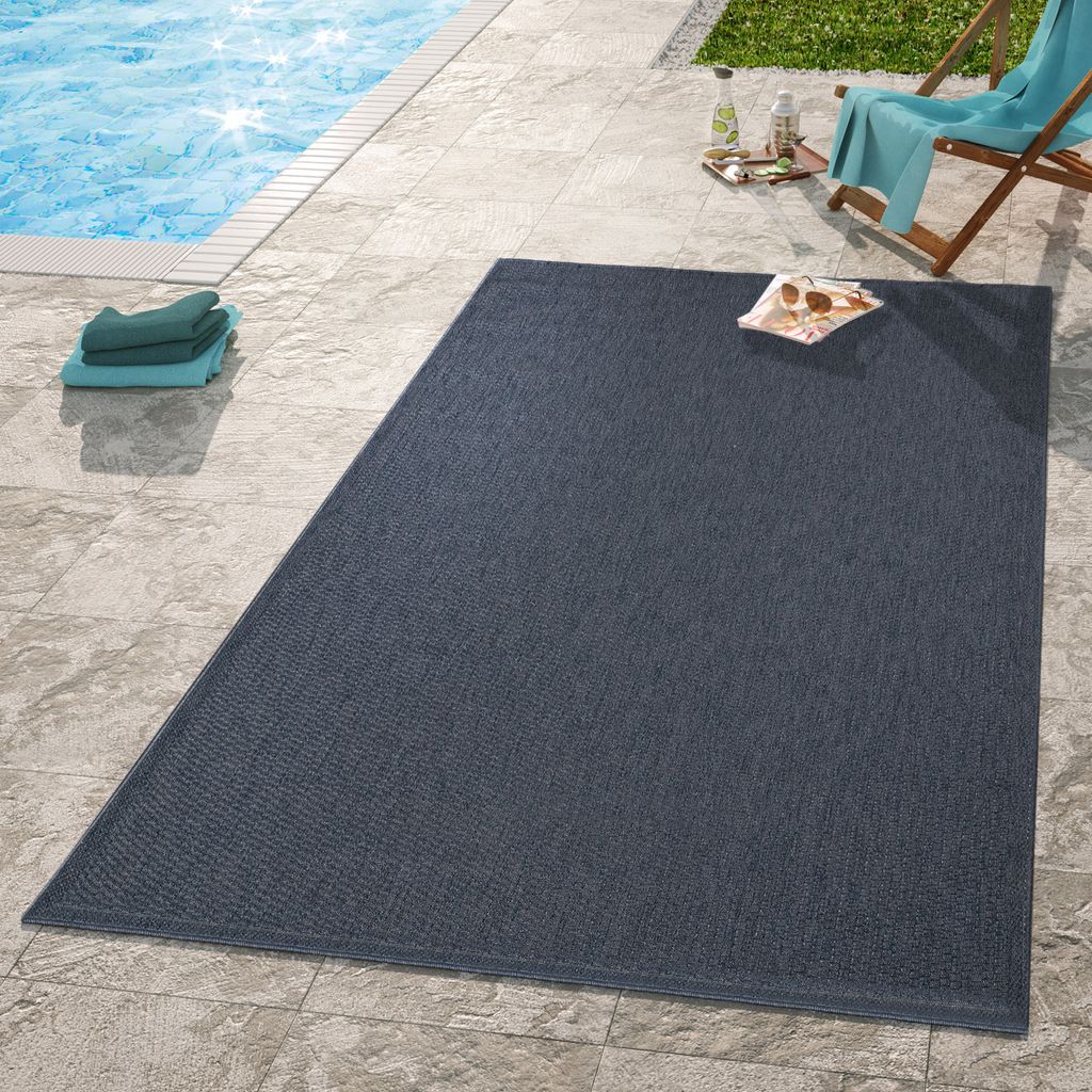 TT Home In-& Outdoorteppich Terrasse Küche Balkon Wetterbeständig Modern Unifarben Größe 140x200 cm