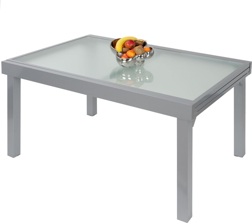 Gartentisch Balkontisch Esstisch Ausziehbar 135 - 270 cm Silber Diplomat ib style