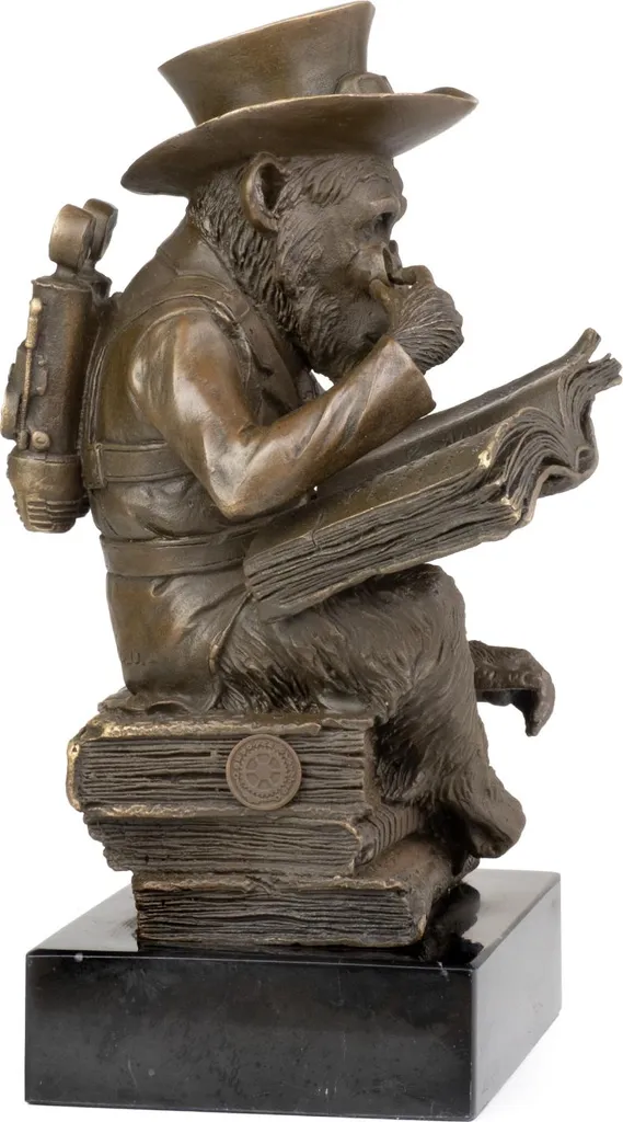 Objet de Décoration Original Singe Steampunk Bronze Lourd et Durable