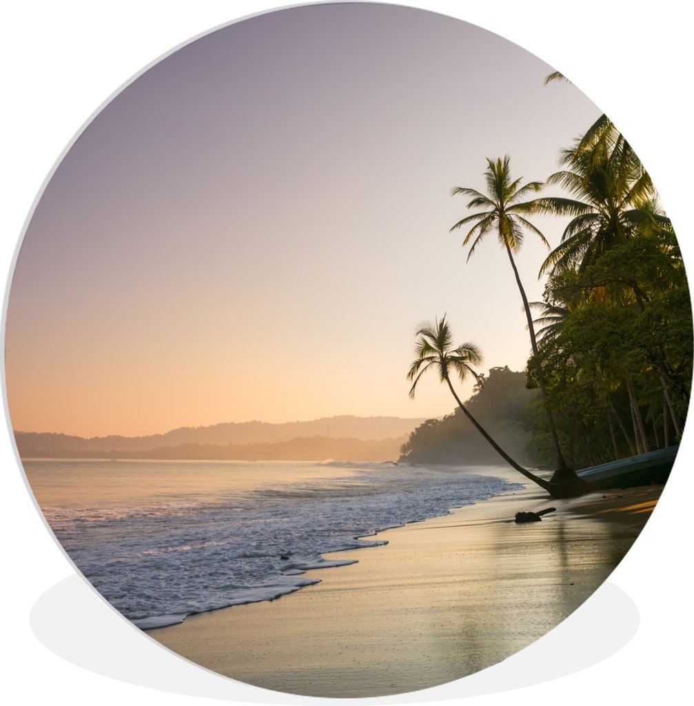 MuchoWow Rundes Wandbild - Runde Bilder Strand - Sonnenuntergang - Tropisch Ø 30 cm Kreis Wanddekoration Kunststoff - Wandkreis - Wandschmuck - ...