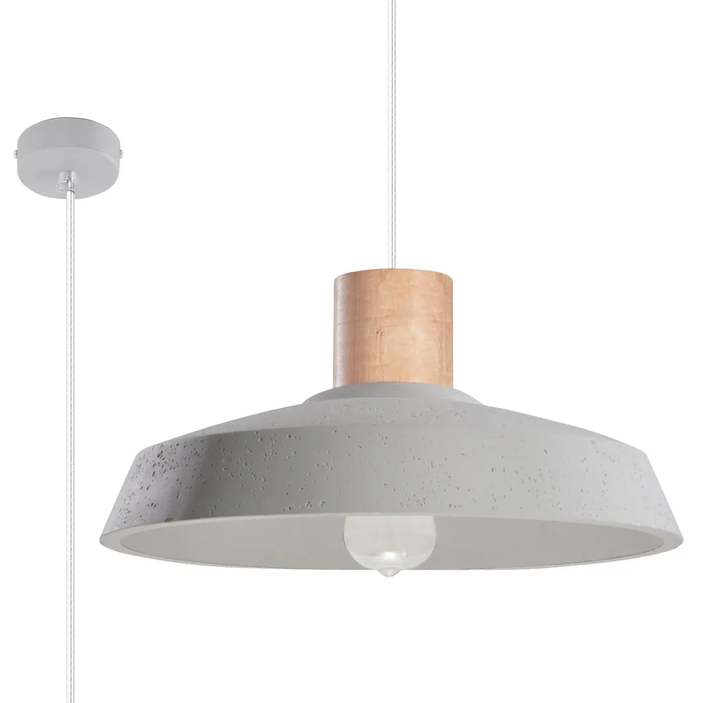 Sublimez vos pièces sombres avec la suspension AFRA béton bois 115x40cm