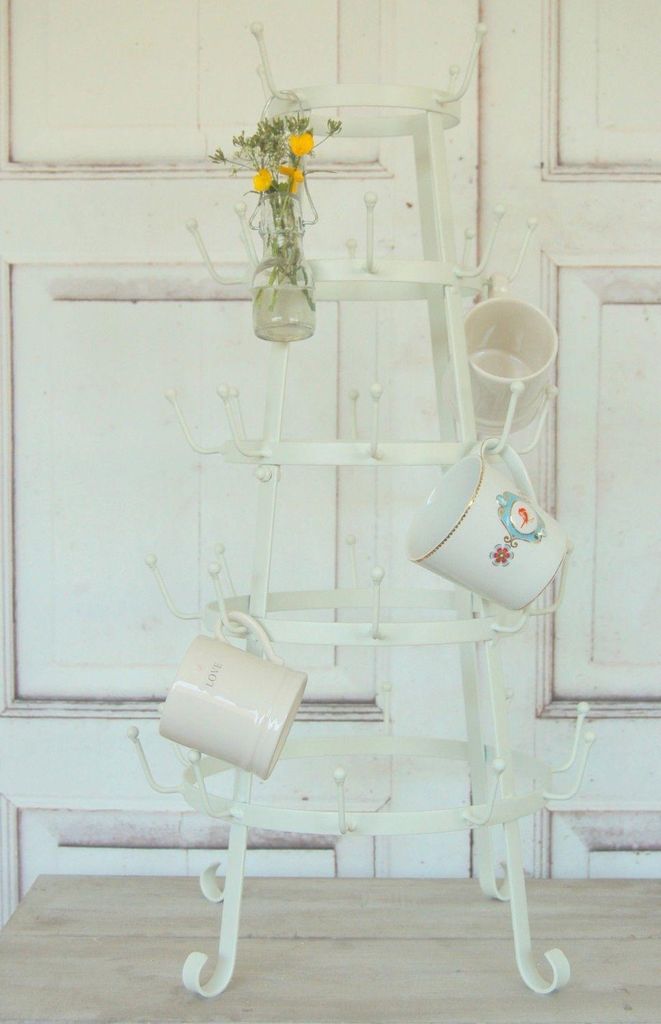 Tassenregal, Tassenhalter, Ständer, 69cm im antique shabby Produktbild 