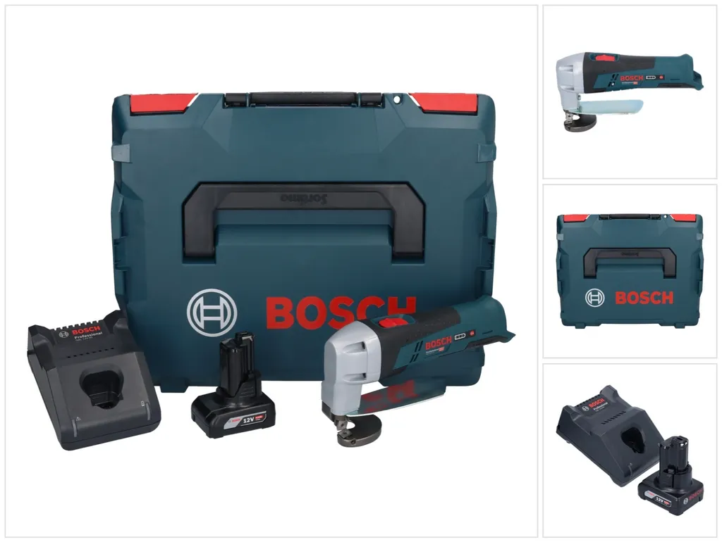 Bosch GSC 12V-13 Cisaille à tôle sans fil 12V avec batterie 6,0 Ah L-BOXX