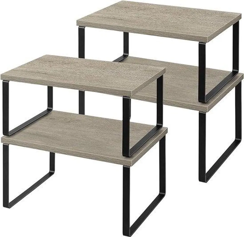 Étagère de rangement bois extensible et empilable pour épices de cuisine