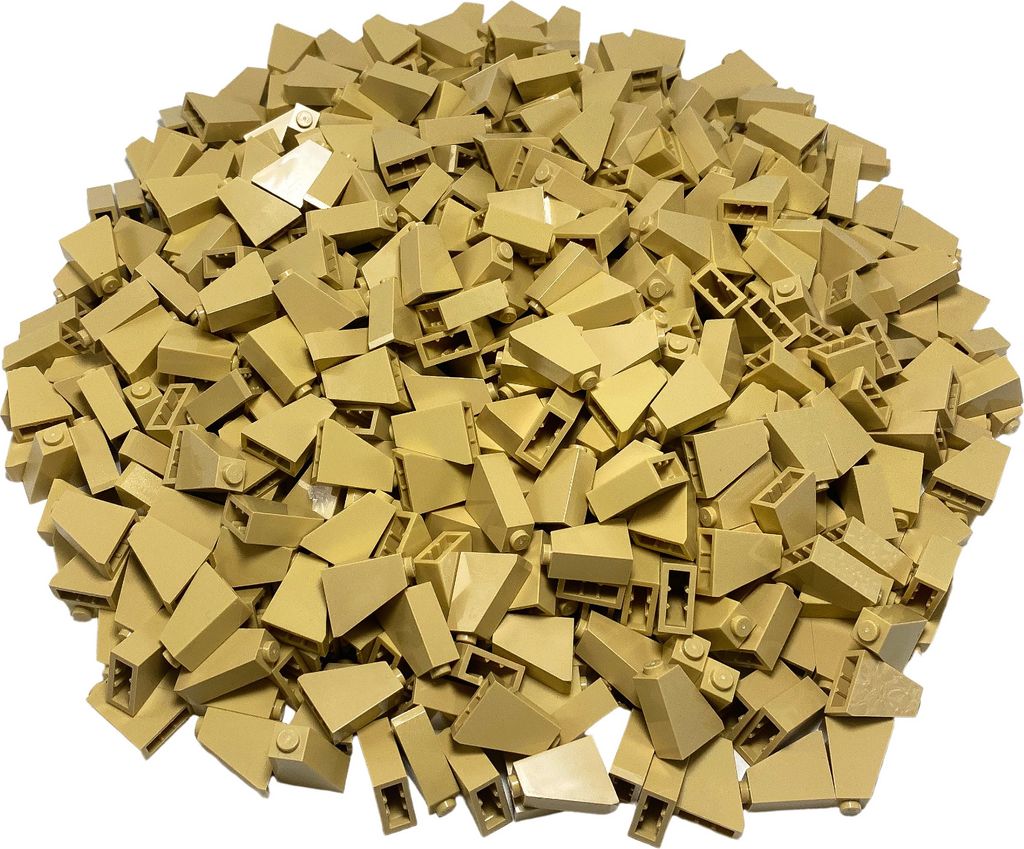 LEGO 2x1x2 Dachsteine Schrägsteine Hellbeige Menge 25x