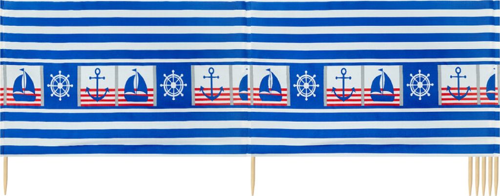 Ladeheid Strand Windschutz Sichtschutz LAEX001 (GestreiftesSegelboot, 8 m)