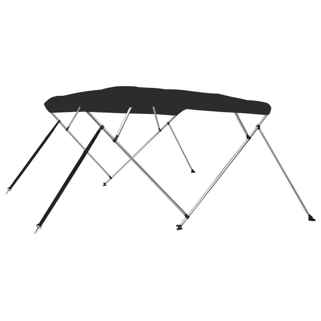 Bimini Top Large Noir avec 4 Arceaux en Aluminium 243x196x137 cm vidaXL