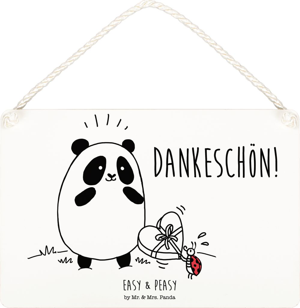 Mr. & Mrs. Panda wandtafel Panda Dankeschön DIN A3 - Weiß - Geschenk, holzbild, Wandbild Holz, wandhänger, Schild, Türschild