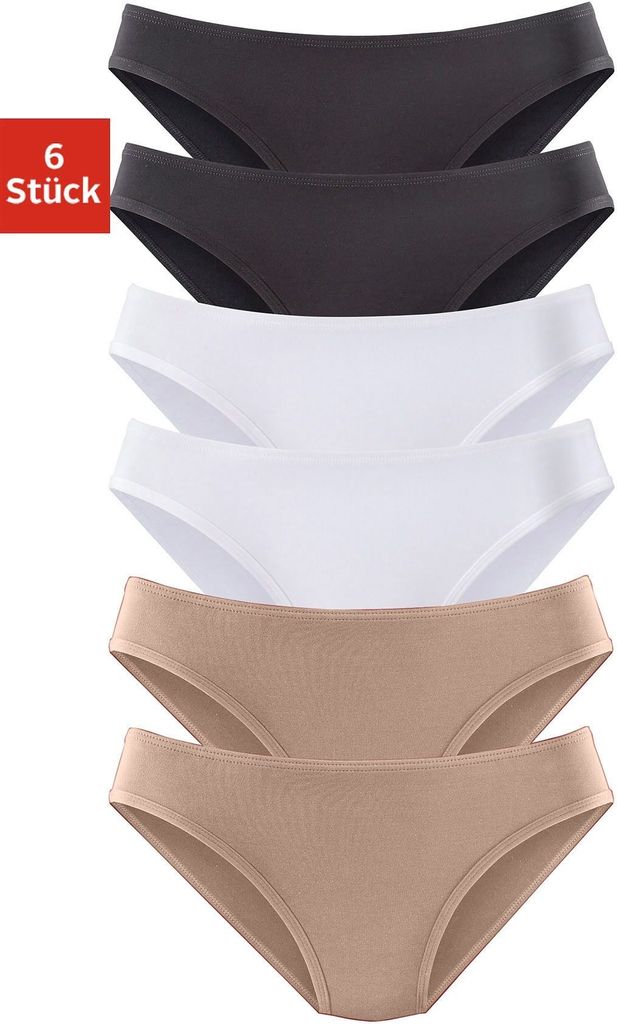 VIVANCE ACTIVE Jazz-Pants Slips 6 -teilig beige, schwarz, weiß Größe 44/46