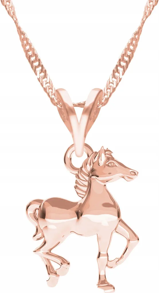 Collana con cavallo placcata oro per Koniary Pony con cavallo, argento 925