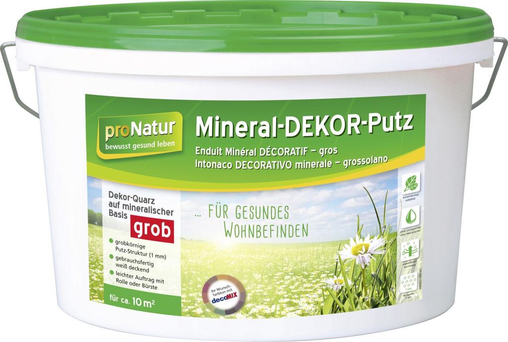 Pronatur Mineral Dekor-Putz 8 kg 1 mm grob weiß Produktbild 