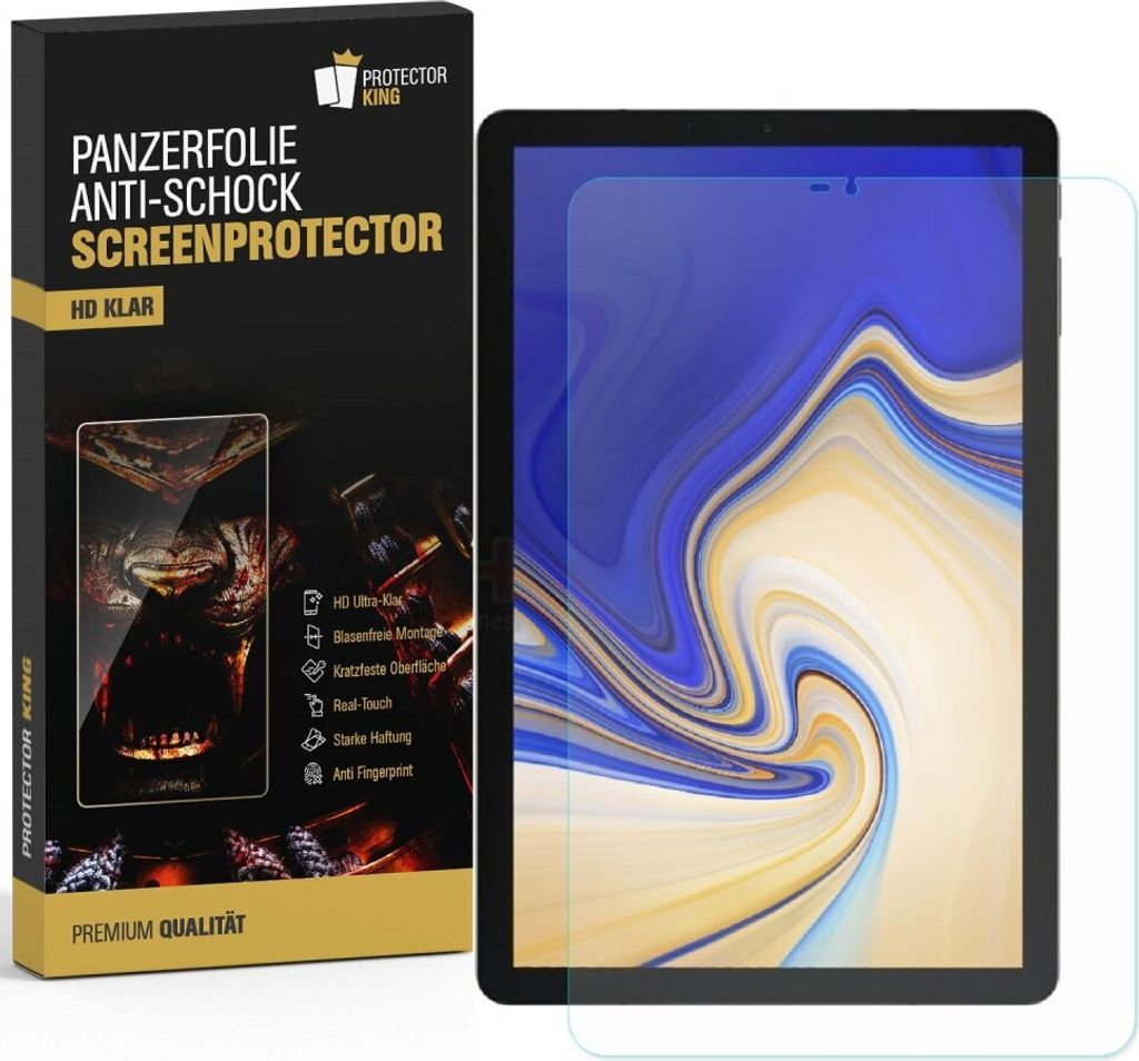 3x Panzerfolie für Samsung Galaxy Tab S4 10.5 ANTISCHOCK Displayschutzfolie KLAR
