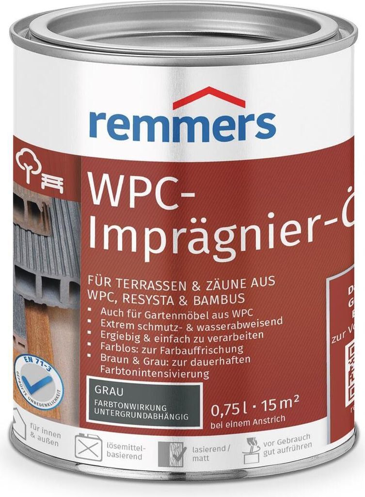 Remmers Imprägnier-Öl WPC 2089 Grau 2,5 l Immagine del prodotto 