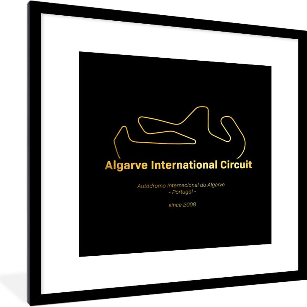 MuchoWow Gerahmtes Poster Portimao - F1 - Rennstrecke 40x40 cm - Poster mit Schwarzem Bilderrahmen Wandposter Rahmen Foto Bilder - Poster - Plaka...
