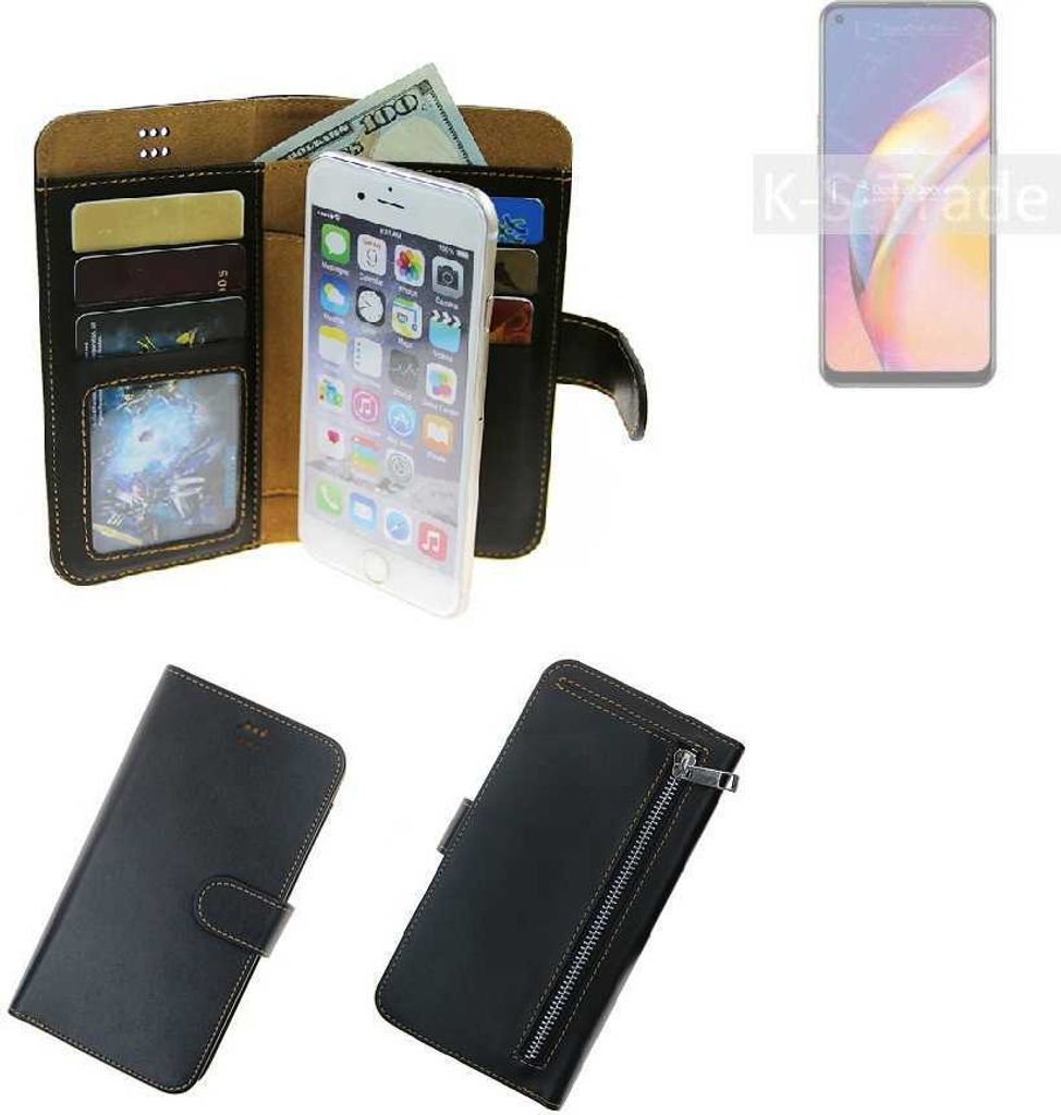 K-S-Trade Schutz Hülle kompatibel mit Oppo F19 Pro+ 5G Klapphülle Case Phone cover Slim Handytasche Handy Hülle schwarz aus Kunstleder (1 Stk)
