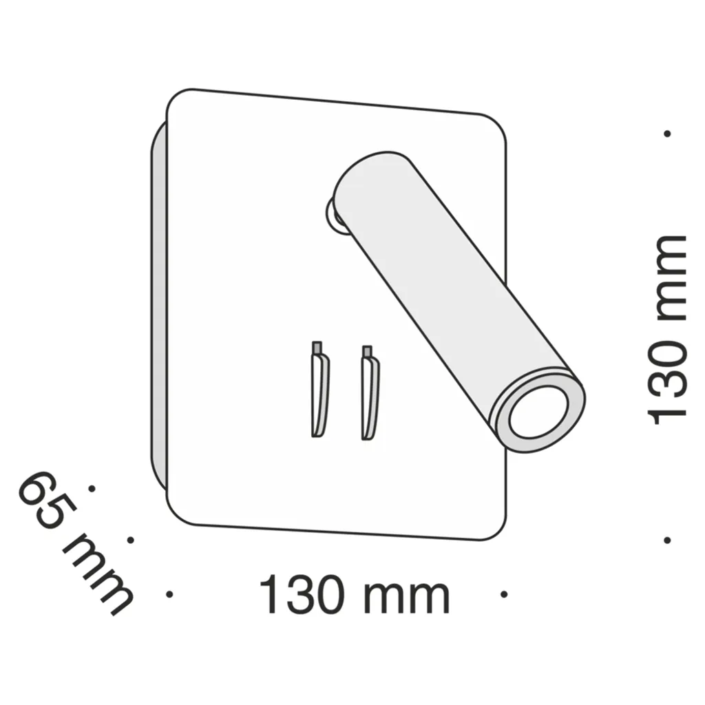 Applique a LED, faretto mobile, metallo bianco - 3
