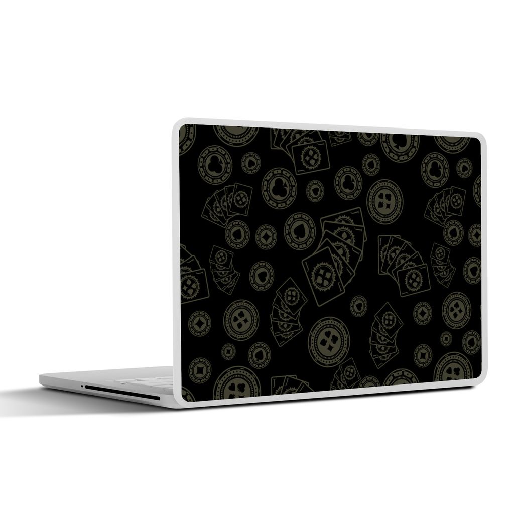 MuchoWow Laptop Aufkleber Sticker Cover Poker - Spielkarten - Glücksspiel - Muster 30x21 cm - Sticker für Laptop - Selbstklebend