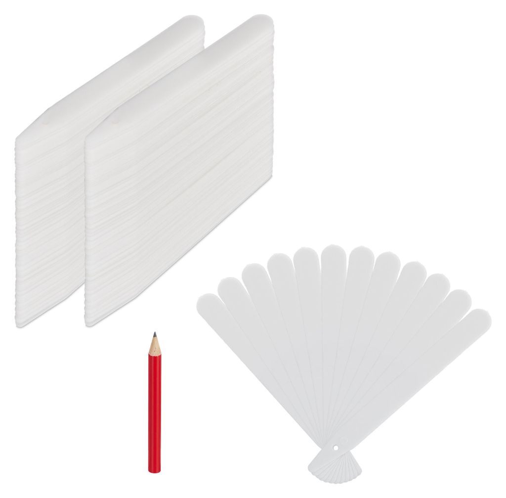 Relaxdays Stecketiketten 300er Set, zum Beschriften, Beet & Produktbild  KI-generiertes Bild