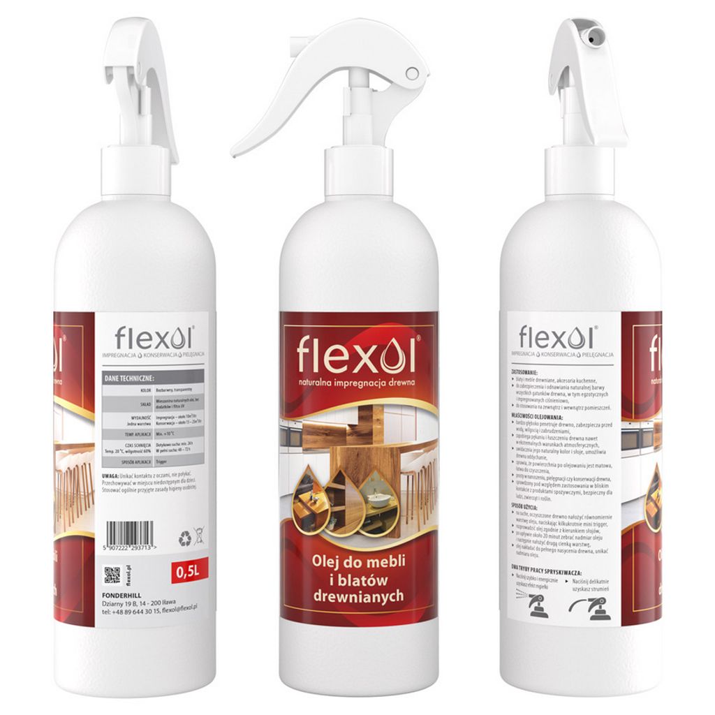 FLEXOL Holzpflegeöl 0,5L Möbelöl Arbeitsplattenöl Pflegeöl Produktbild 