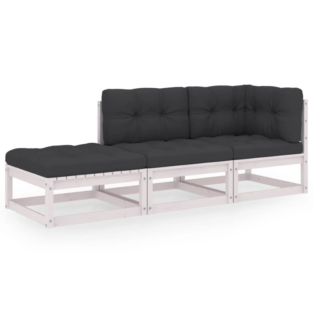 vidaXL 3-tlg. Garten-Lounge-Set mit Kissen Kiefer Produktbild 