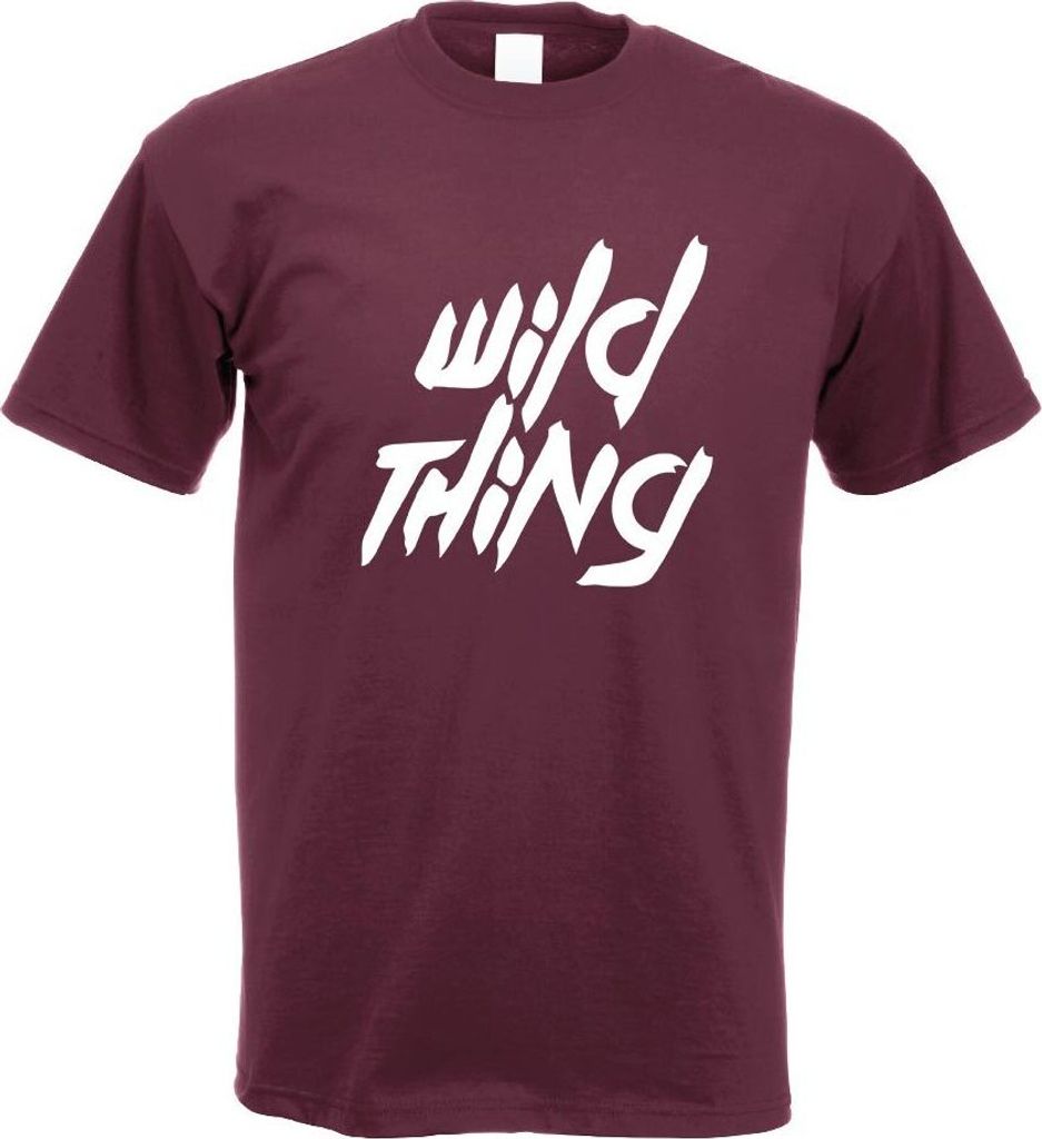 Kiwistar - T-Shirt - Burgund - Wild Thing - Girl - Tussi Motiv Bedruckt Funshirt Design Print - mit Motiv Bedruckt - Funshirt Design - Sport - Frei...