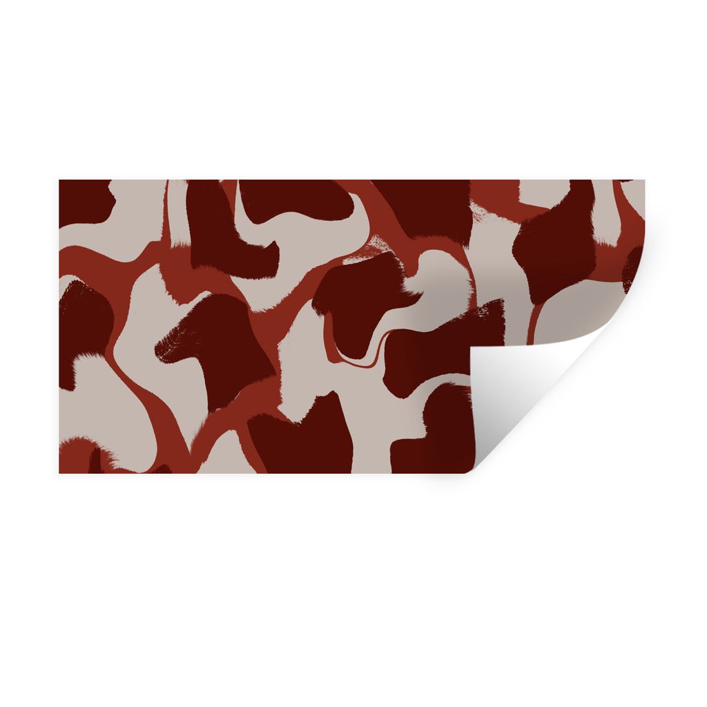 MuchoWow Wandtattoo Wandsticker Wandaufkleber Abstrakt - Braun - Farben - Pastell 160x80 cm Selbstklebend und Repositionierbar - Sticker - Dekorf...