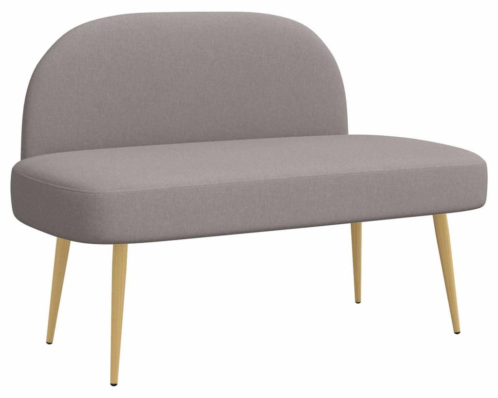 vidaXL Gepolsterte Bank mit Rückenlehne Taupe 110 x 60 x 76 cm