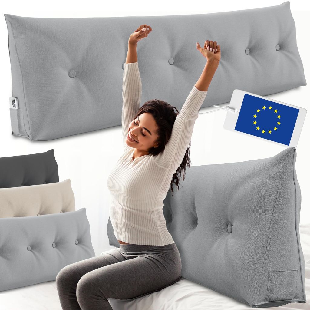ELONEO Coussin dorsal largeur 160 cm, coussin en forme de Image du produit 