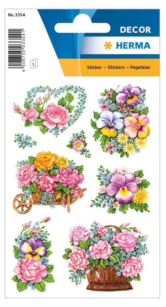 HERMA Sticker DECOR "Nostalgische Blumentöpfe" 3 Blatt à 8 Produktbild 