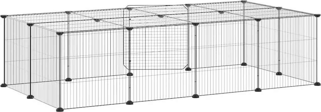 vidaXL Gabbia per animali domestici da 20 pezzi con porta nera 35x35 cm in acciaio