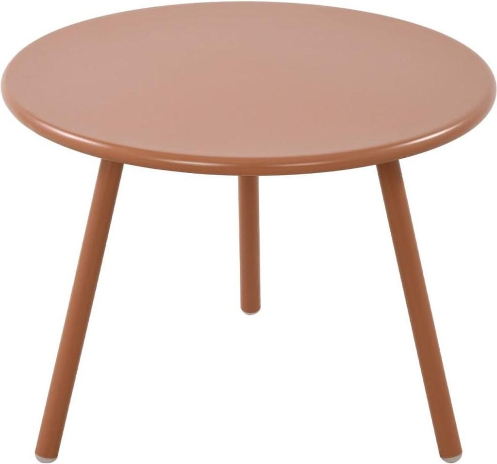 Wetterbeständiger Loungetisch – Beistelltisch – Edelstahl-Design, für den Innen- und Außenbereich | Farbe: Terrakotta