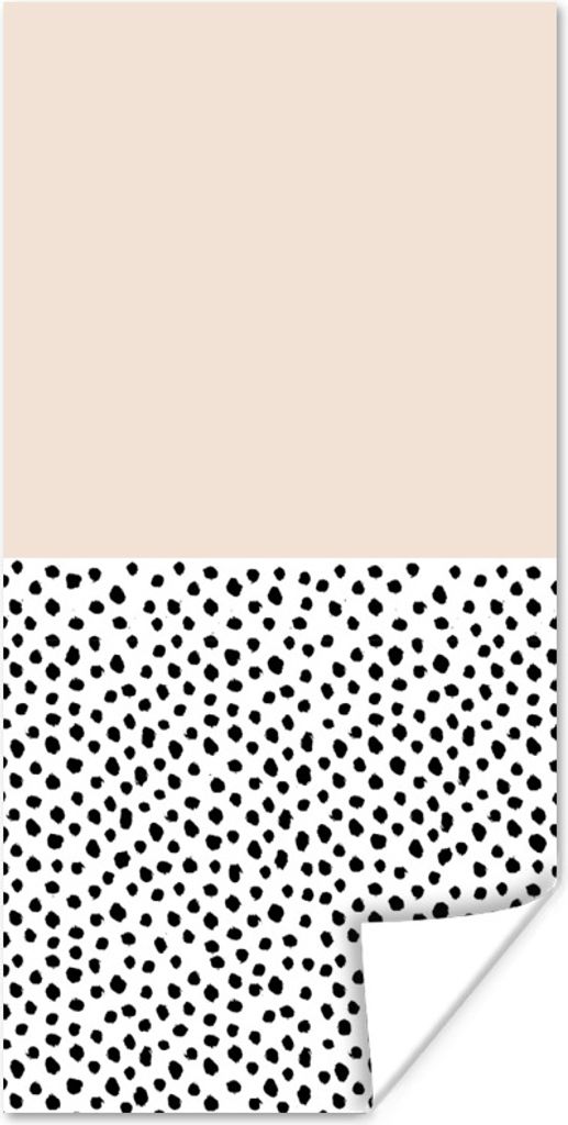 MuchoWow Poster Polka dots - Weiß - Schwarz 80x160 cm - Kinderzimmer