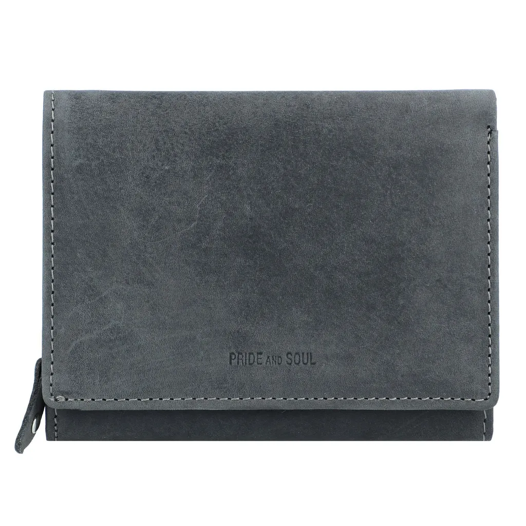 Petit porte-monnaie cuir gris RFID femme PRIDE&SOUL idéal voyage sac