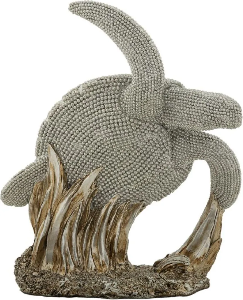 Statuette Tortue Décorative en Argent - Objet Déco de Salon Moderne - 2