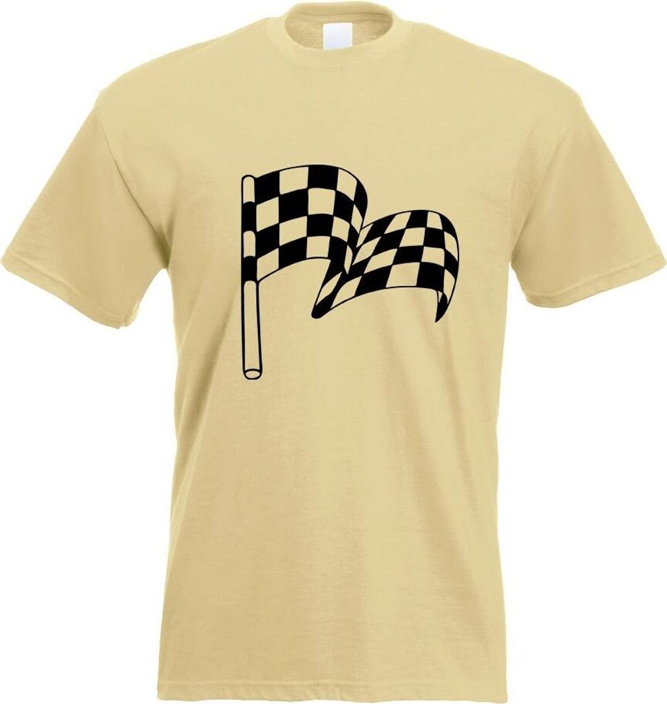 Kiwistar - T-Shirt - Khaki - Zielflagge Motiv Bedruckt Funshirt Design Print - mit Motiv Bedruckt - Funshirt Design - Sport - Freizeit - Herren - XXL