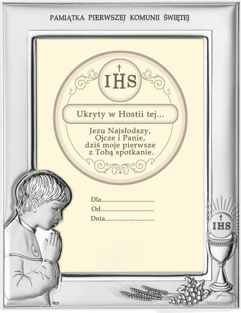 Cornice Artigianale Argento 13x18 | Prima Comunione Ragazzo Italy