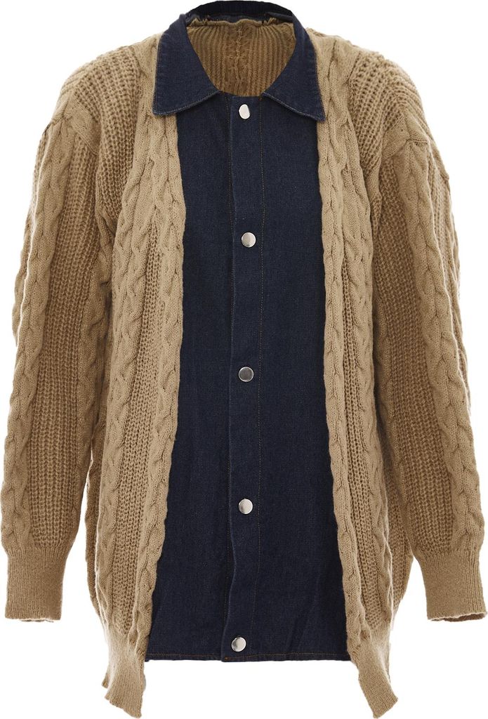 SANIKA damen strickjacke - dunklebeige, M