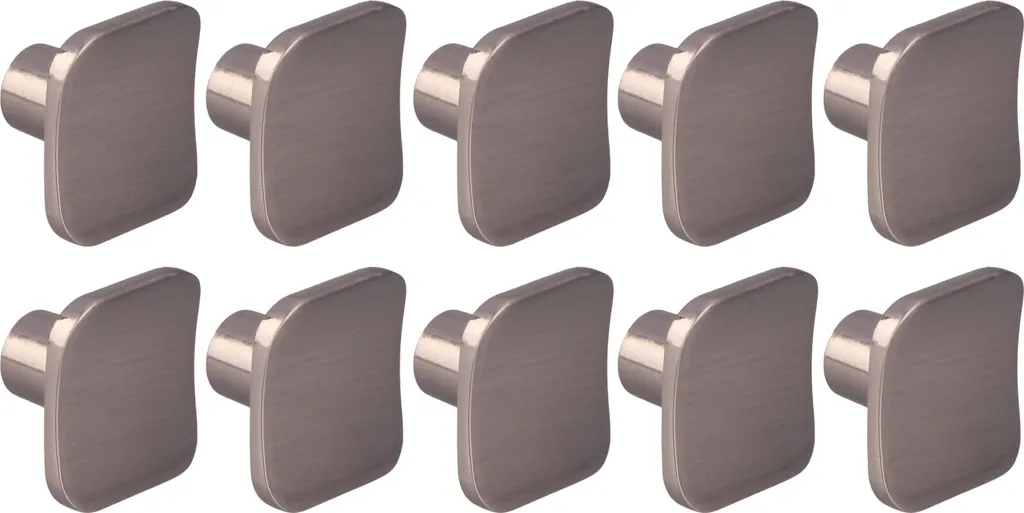 Natural Goods Berlin Maniglie per mobili rotonde KONKAV, pomelli per mobili 30x27mm, pomelli per armadi adatti a spessori di ante di 15-22mm, maniglie per armadi da cucina, cassettiere, credenze ecc., aspetto acciaio inox, 10 pezzi