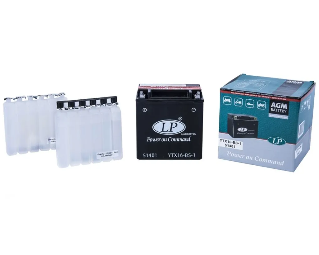 Batterie 12V 14Ah LANDPORT YTX16-BS-1 Haute Performance sans Acide