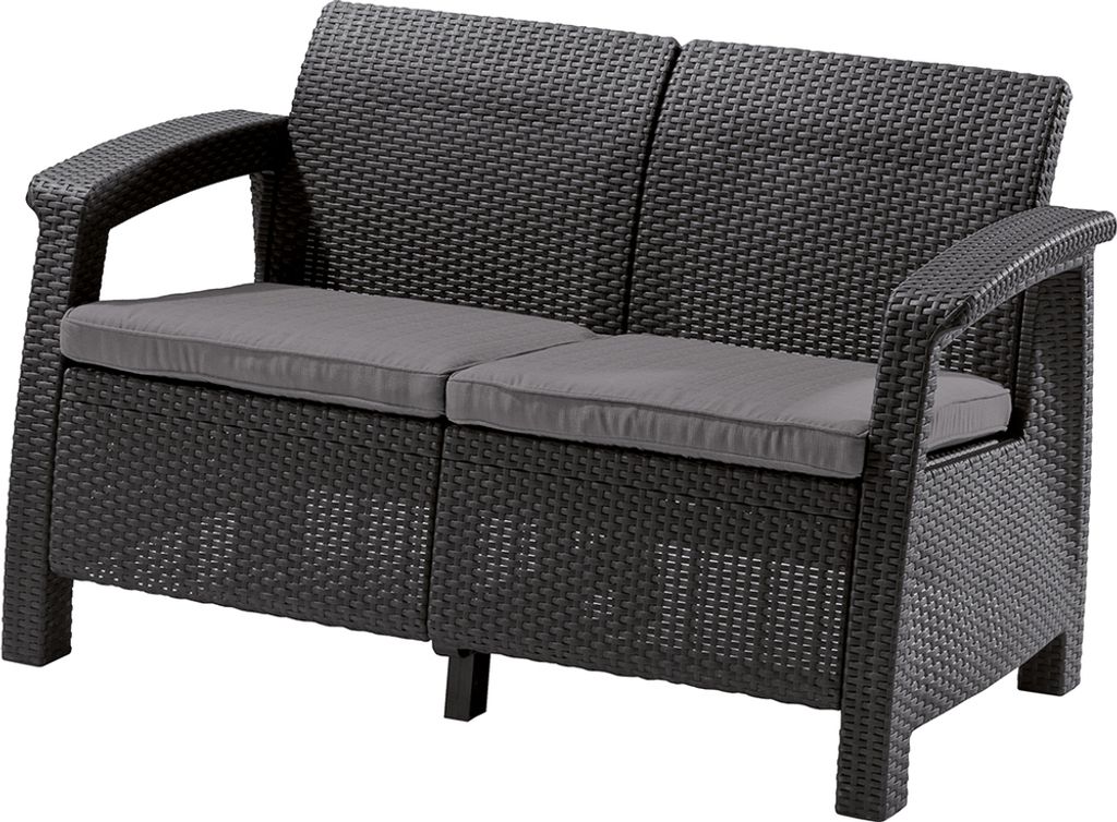KETER Corfu Love Seat Gartenmöbel-Set Anthrazit 206211