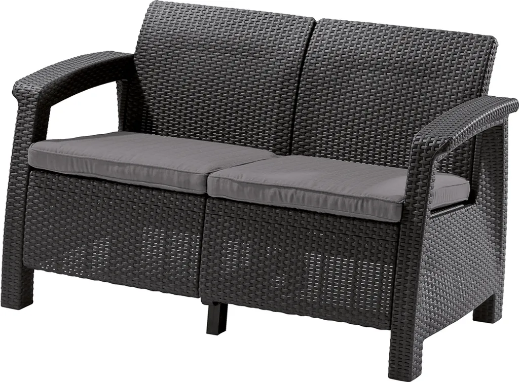 Allibert Corfu Love Seat : Petit Canapé de Jardin Résistant aux Intempéries