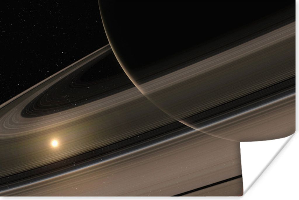 MuchoWow Poster Der Planet Saturn im Sonnensystem 180x120 cm - Fotoplakat