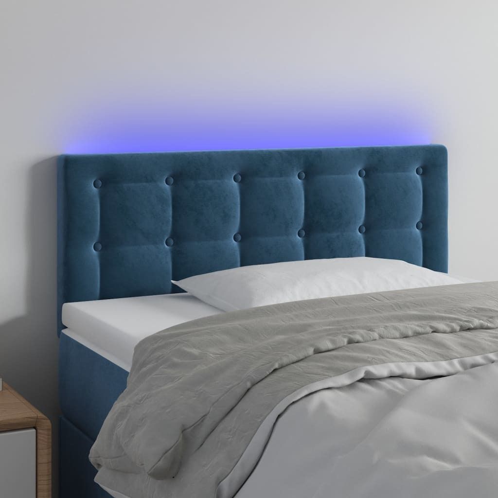 Langlebig LED Kopfteil Dunkelblau 90x5x78/88 cm Samt - Kopfteile Octo8258594 2parcel