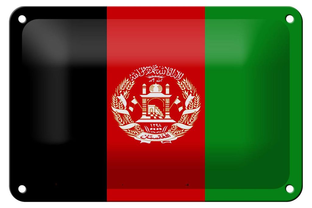 Blechschild Flagge Afghanistans 18x12cm Flag of Afghanistan